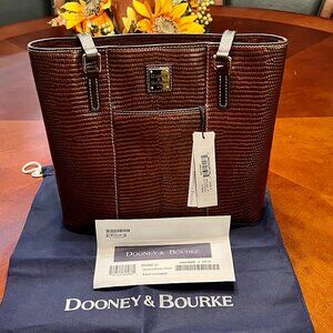 DOONEY & BOURKE Brown Lizard Embossed Small Lexington Shopper Bag